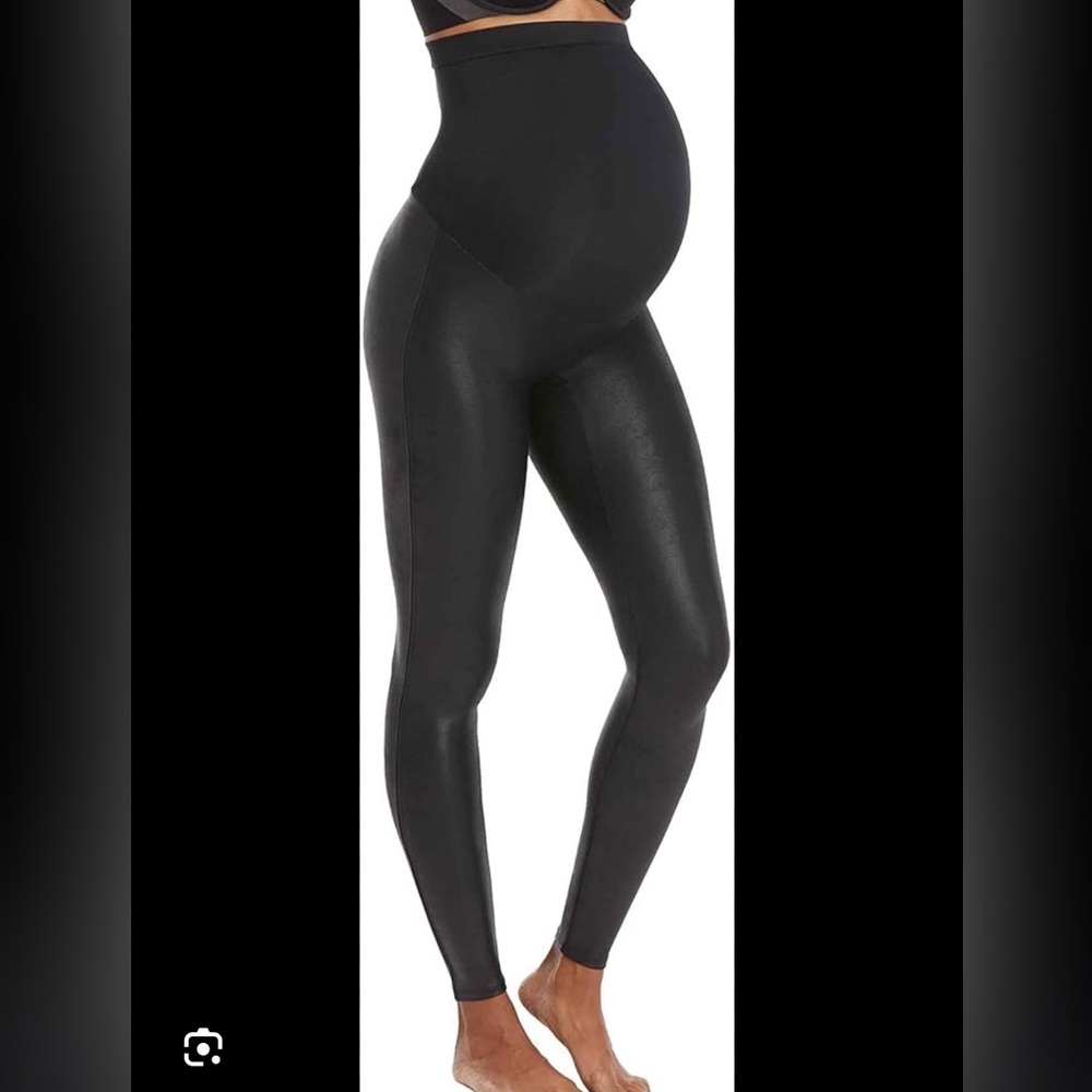 Spanx Mama Faux Leather Maternity Leggings
